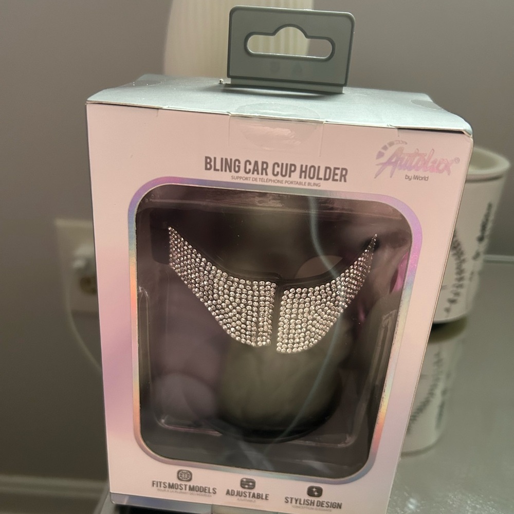 Bling Car Cup Holder with Rhinestone Accent